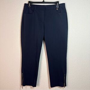 Ivanka Trump Navy Blue Mid Rise Ankle Zip Straight‎ Leg Pants Womens Size 8